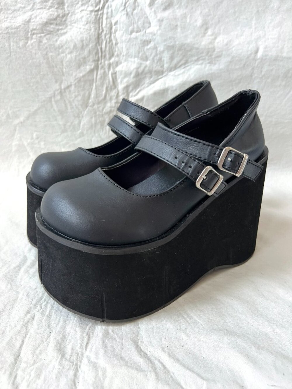 Demonia shoes Kera-08 platform Mary Jane womens 5 black vegan leather high heels